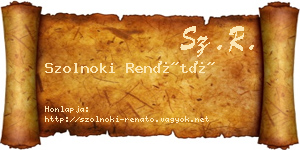 Szolnoki Renátó névjegykártya