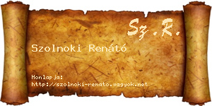 Szolnoki Renátó névjegykártya